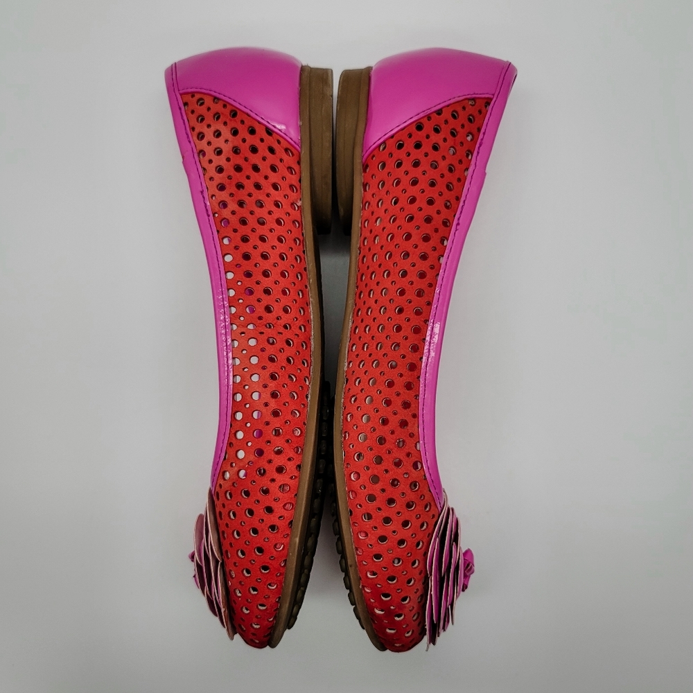 Anne Klein Sport AK Flex Pink Perforated Rosette Ballet Flats - Picture 5 of 14